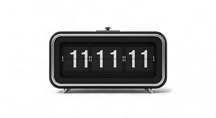 Retro Flip Clock Displaying Eleven Eleven Eleven