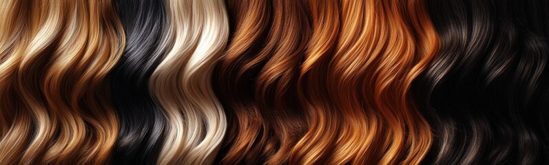 Fototapeta premium Group of different colored hair banner