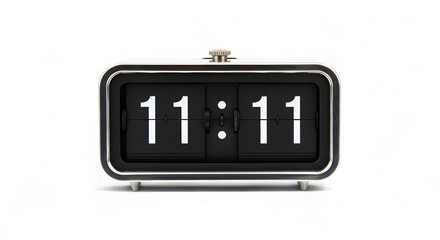 Retro Flip Clock Displaying Eleven Eleven, Showing Time Digitally