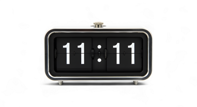 Retro Flip Clock Displaying Eleven Eleven, Showing Time Digitally