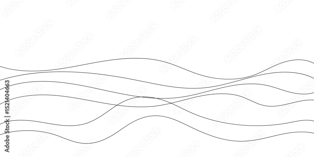 Poster technology abstract lines on white background. undulate grey wave swirl, frequency sound wave, twist