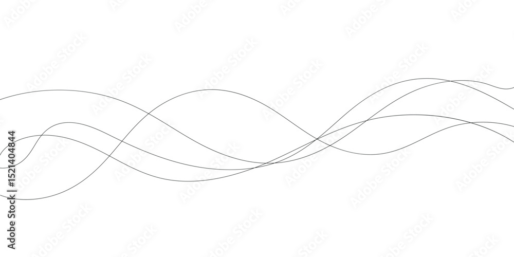 Poster technology abstract lines on white background. undulate grey wave swirl, frequency sound wave, twist