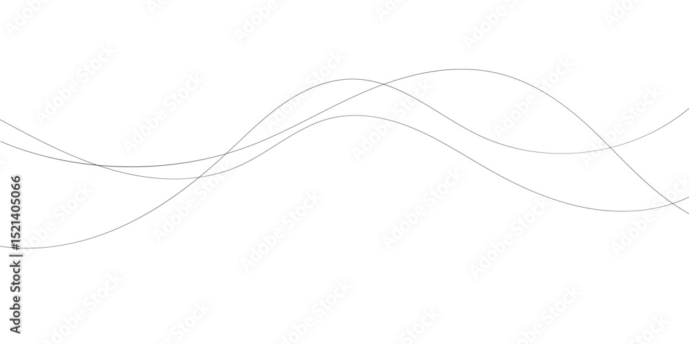 Poster technology abstract lines on white background. undulate grey wave swirl, frequency sound wave, twist