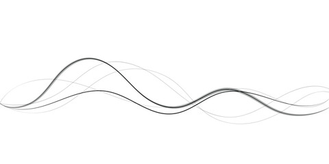 Technology abstract lines on white background. Undulate Grey Wave Swirl, frequency sound wave, twisted curve lines with blend effect	