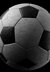 Classic Soccer Ball Texture - A weathered black and white soccer ball symbolizes athletic competition, teamwork, victory