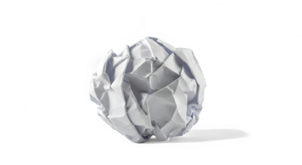 Crumpled Paper Ball Studio Shot, Textured Surface, Abstract Form