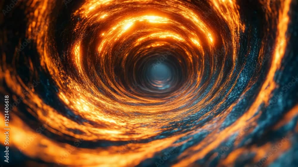 Aufkleber Glowing abstract vortex with fiery colors and dark swirling elements