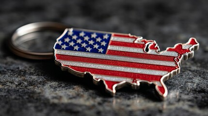 USA Flag Map Keychain: Patriotic Design