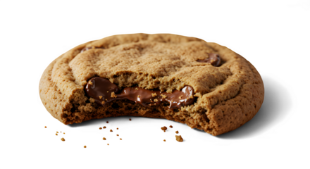 Close-up of a Delicious Chocolate Chip Cookie with Melted Chocolate Filling