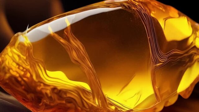Goldener Bernstein auf schwarzem Samt &ndash; warm und edel pr&auml;sentiert