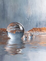 Crystal Spheres on Calm Water