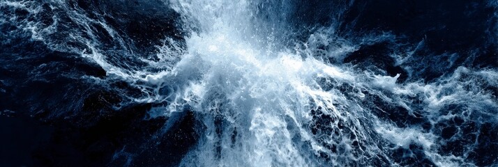 Turbulent Ocean Waves Crash