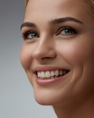 Close up shot of woman smile