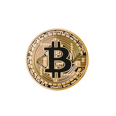  Golden coin with bitcoin symbol 