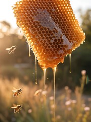 honey in the honeycomb