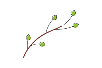 branch with green leaves