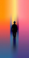 Silhouette of a Walking Figure