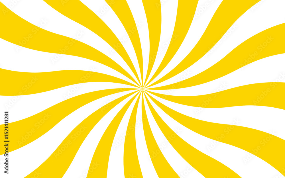 Fototapete Abstract vivid, radial spiral burst pattern with red and white curved rays. Dynamic and symmetrical, using bold movement and energy. Retro, psychedelic feel reminiscent of vintage pop art.