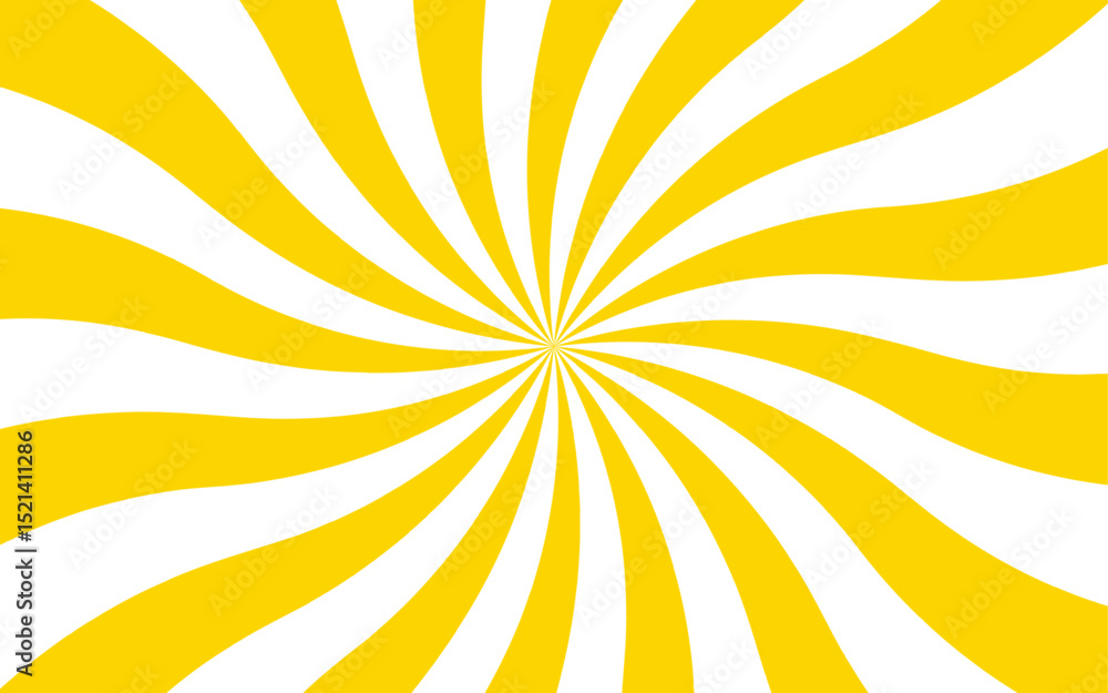Aufkleber Abstract vivid, radial spiral burst pattern with red and white curved rays. Dynamic and symmetrical, using bold movement and energy. Retro, psychedelic feel reminiscent of vintage pop art.