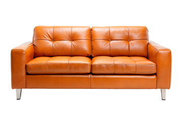 Fototapeta premium red leather sofa on transparent background