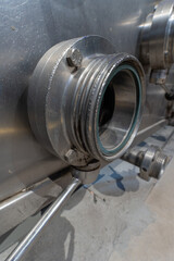 Stainless Steel Industrial Pipe Fittings and Threaded Connections in Manufacturing Equipment