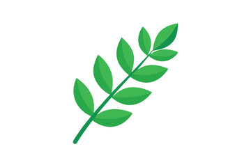 green leaves isolated on white background