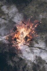 Flames Erupting from Ground