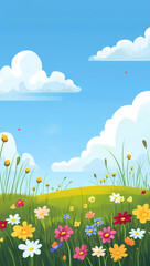 Obraz premium Vibrant Spring Meadow Landscape