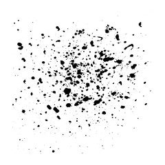 Grunge overlay textures with dust grain isolated on white background. Set of vector paint brush stroke, ink splash and grungy decoration elements.