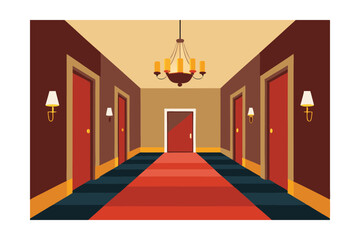 vector illustration of a modern building with light