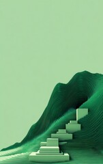 Abstract Green Mountain Path