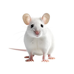 White Laboratory Mouse: An adorable white laboratory mouse sits attentively, showcasing its delicate features and captivating gaze.  