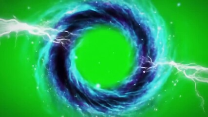 Abstract blue energy vortex animation with cosmic dust on green screen. Sci fi portal or wormhole effect for chromakey video. - Powered by Adobe
