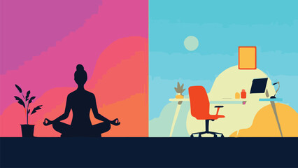 Remote Work and Wellness – Meditation and Productivity Concept
