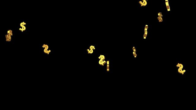 3D gold yuan symbol on black background. Ideal for finance, investment and business related content