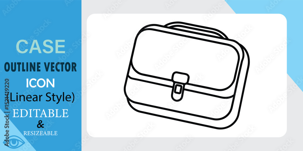 Aufkleber editable briefcase outline vector icon linear style case design