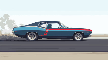 retro car on the road