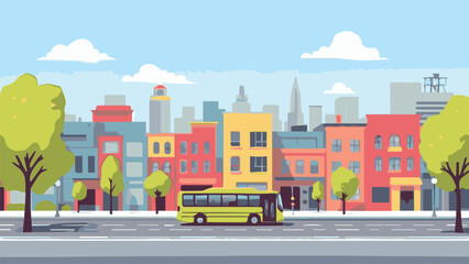 vector illustration of city street downtown © StockStudio