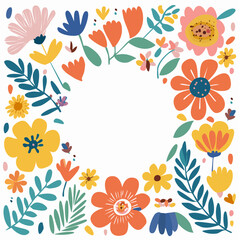 Vector illustration in simple Matisse naive and hippie groovy style, flowers and plants, floral botanic hand drawn design templates, frames and modern art prints, posters and placards