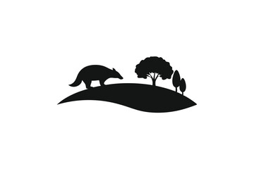 vector silhouette of a australian