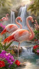 Pink flamingos