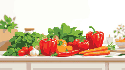 fresh vegetables on a white background