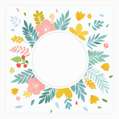 Vector design templates in simple modern style with copy space for text, flowers and leaves - wedding invitation backgrounds and frames, social media stories wallpapers