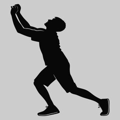 a person ducking under something silhouette vector design art and illustration