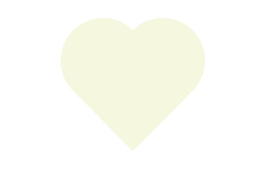 hardBeige color heart on white background. Representation of love.