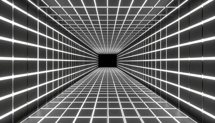 Obraz premium 3d render, architectural blocks, empty room, grid texture, black and white abstract minimal background