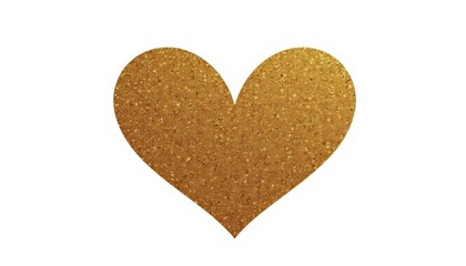 Gold glitter heart banner on white background, perfect for Mother's Day, banner, celebration