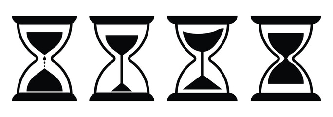 Hourglass icon set. Sand watch icon set. 