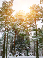 Old observatory tower in the Glen park. Tallinn, Estonia.