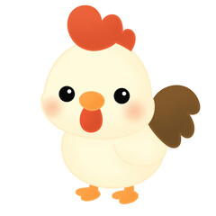 Cute Cartoon Chicken Clipart – Kawaii Farm Animal